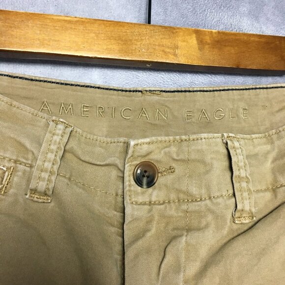 American Eagle Mens Shorts size 31 Brown Flat Front Flap Pockets Next Level Flex - Picture 9 of 12